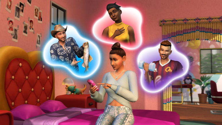 App de relacionamentos do The Sims 4 se chama Canto do Cupido (Imagem: Divulgação/EA)