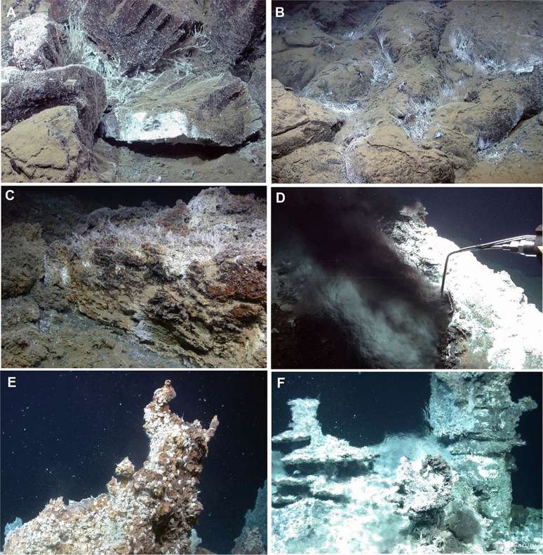 Expedição encontra campo de fontes hidrotermais nas profundezas do Oceano Ártico, perto da Noruega (Imagem: Bohrmann et al, 2024/Scientific Reports)