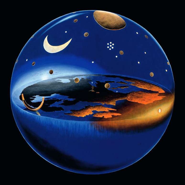 O cosmos do disco de Nebra, em ilustração de Karol Schauer
