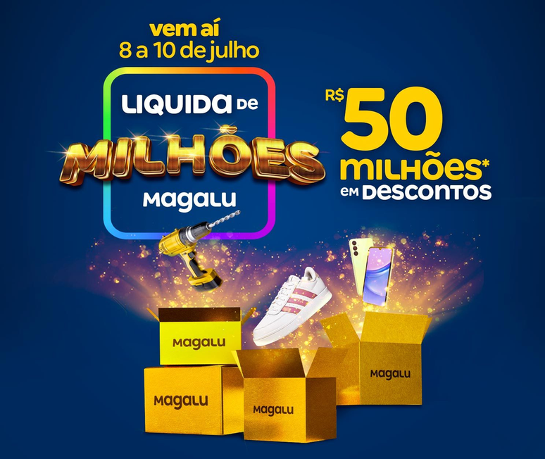 Liquida de milhões Magalu oferecerá R$ 50 milhões em descontos (Imagem: Divulgação/Magalu)