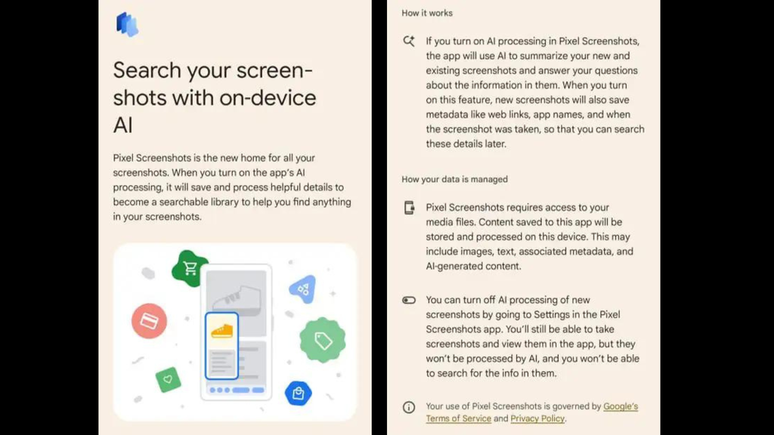 A tela do Pixel Screenshot traz muitas informações sobre o uso do aplicativo (Imagem: Reprodução/Android Authority)