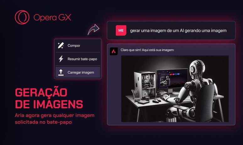 Opera GX consegue gerar imagens sem precisar abrir outro site (Imagem: Reprodução/Opera)