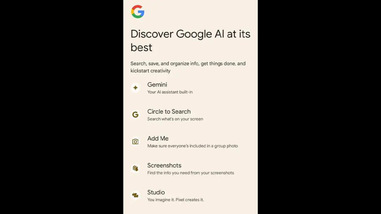 "Descubra a Google AI com o que há de melhor" (Imagem: Reprodução/Android Authority)