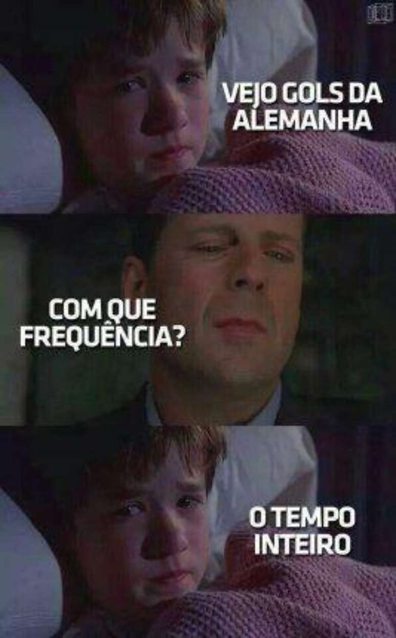 Meme do filme O Sexto Sentido sobre o 7 a 1 para a Alemanha