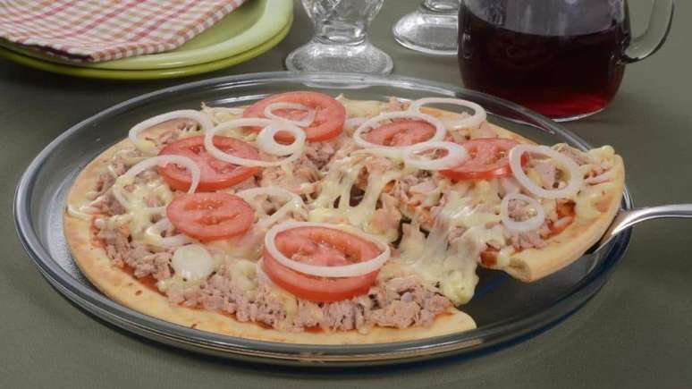 Pizza de atum – Foto: Guilherme Andrade