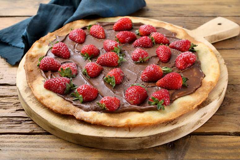 A pizza de chocolate com morango é um dos sabores doces criados pelos ingleses 