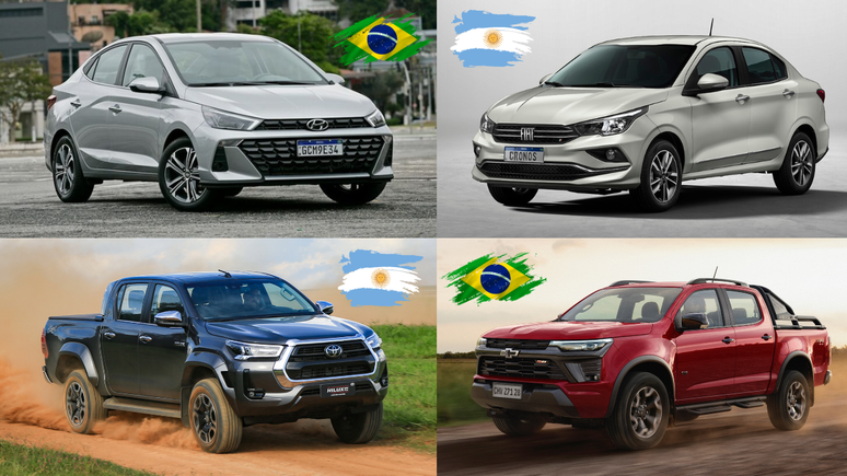 Brasil produz Hyundai HB20S e Chevrolet S10; Argentina produz Fiat Cronos e Toyota Hilux