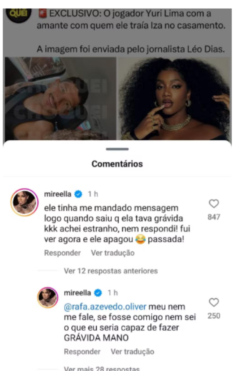 MC Mirella fez confissão envolvendo Yuri Lima 