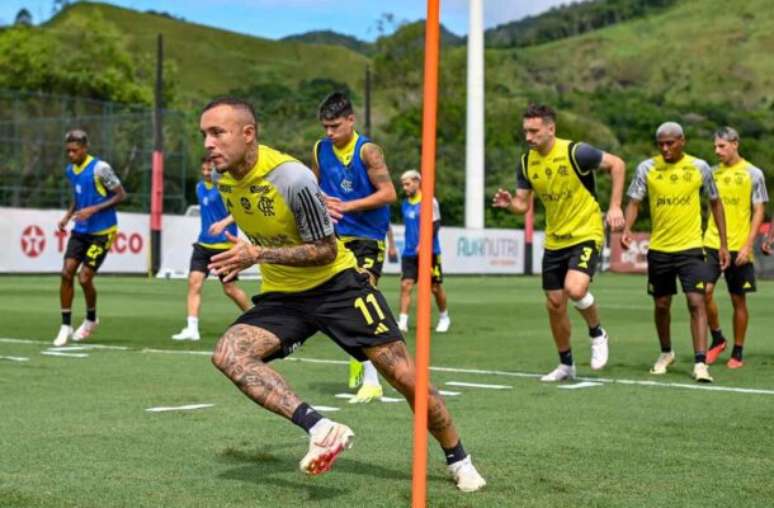 Everton Cebolinha em treino pelo Flamengo –