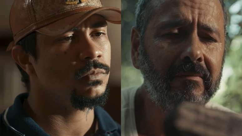 Damião (Xamã) e José Inocêncio (Marcos Palmeira) em Renascer (Divulgação / TV Globo)