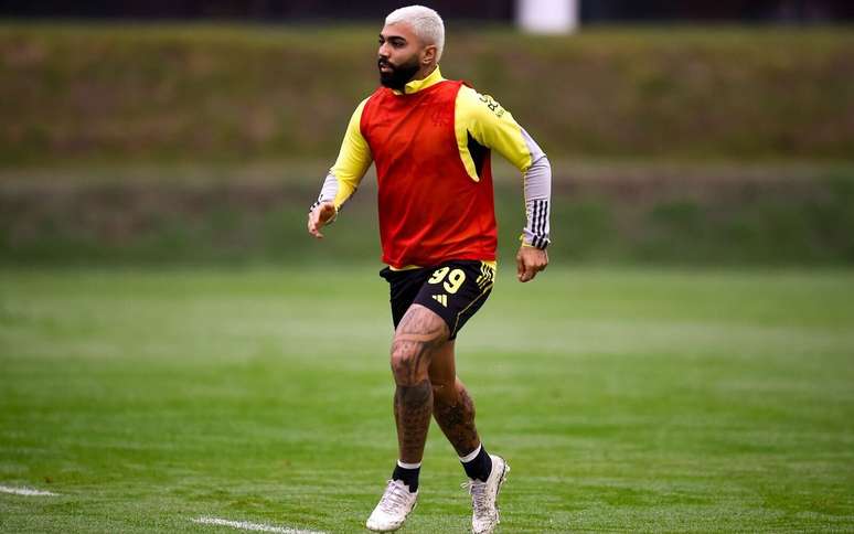 Gabigol em treino do Flamengo