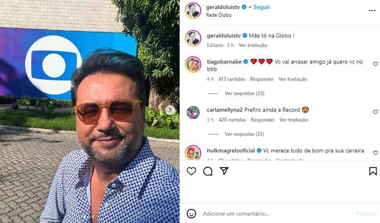 Geraldo Lu&iacute;s causou tumulto no Instagram 