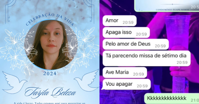 Moradora de Teresina viraliza com reações de amigos a convite de festa: 'Parece missa de 7º dia'