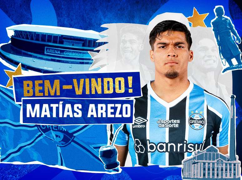 Grêmio acerta compra do centroavante uruguaio Matías Arezo.