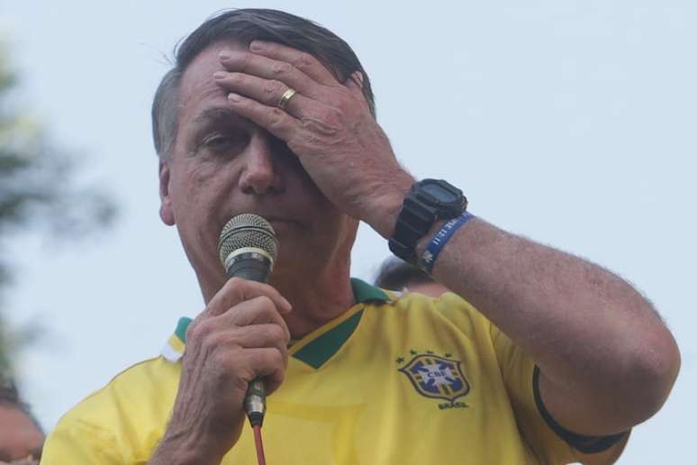 Jair Bolsonaro em evento da pré-campanha de Alexandre Ramagem no Rio na quinta-feira, 18