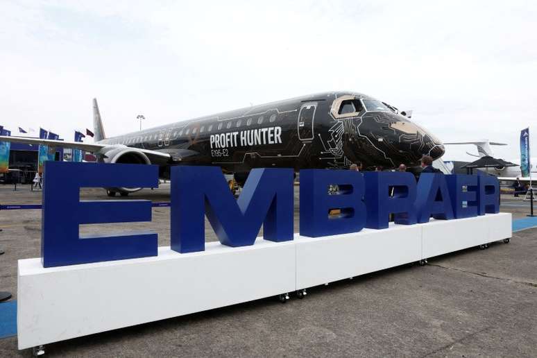 Embraer E195-E2 em exibição na Paris Air Show
20/06/2023
REUTERS/Benoit Tessier