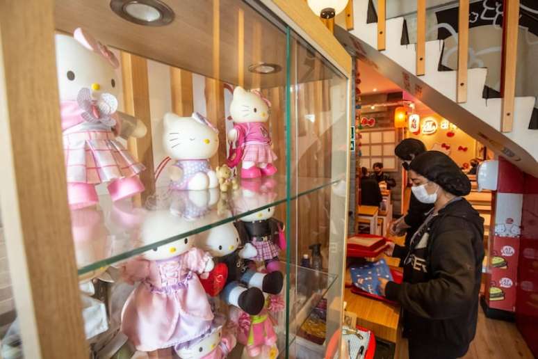 Restaurante da Hello Kitty no bairro da Liberdade, em São Paulo