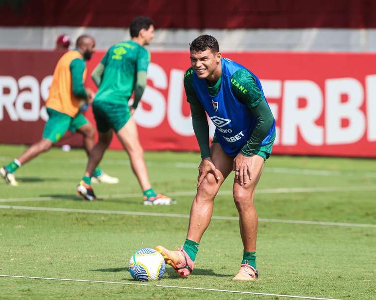 Fluminense em seu último treino visando o confronto com o Cuiabá. -