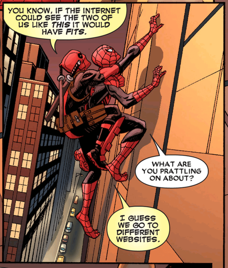 Joe Kelly foi quem injetou esse humor sombrio e escrachado no Deadpool (Imagem: Reprodução/Marvel Comics)