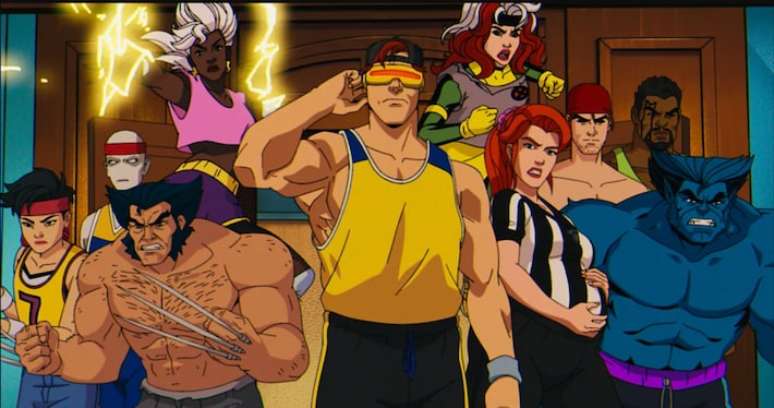 Heróis reunidos em cena de ‘X-Men '97’, animação do Disney+