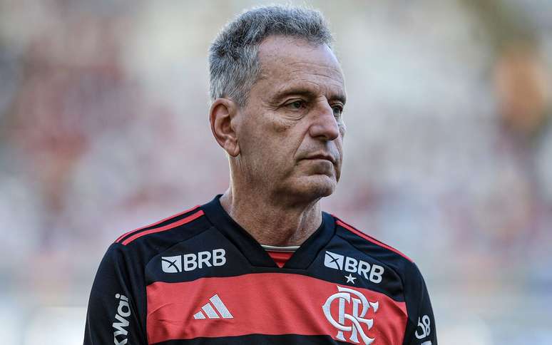 Rodolfo Landim, presidente do Flamengo, antes da partida contra o Madureira no Maracanã pelo Carioca 2024.