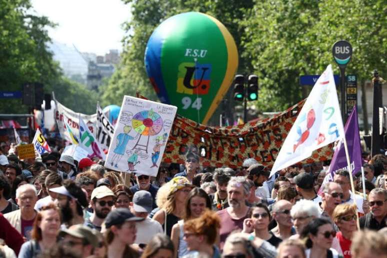 Protesto contra reforma da previdência em Paris
 6/6/2023    REUTERS/Stephanie Lecocq