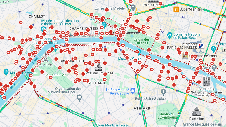 Os moradores devem lidar com um número desconcertante de fechamentos de estradas na capital francesa