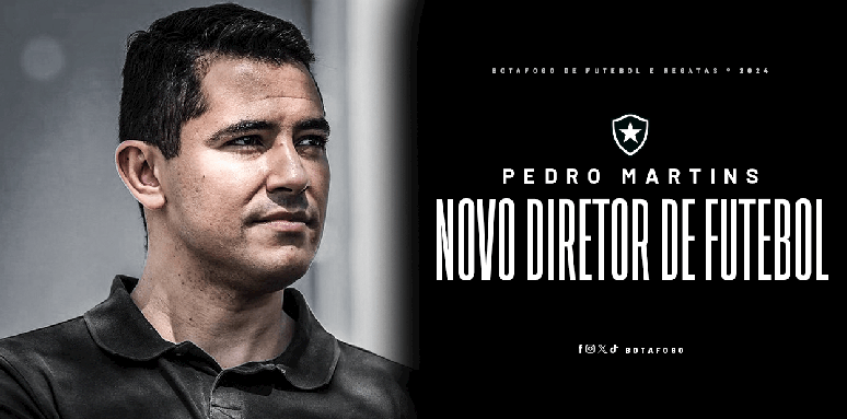 Botafogo anuncia a contratação de Pedro Martins. 