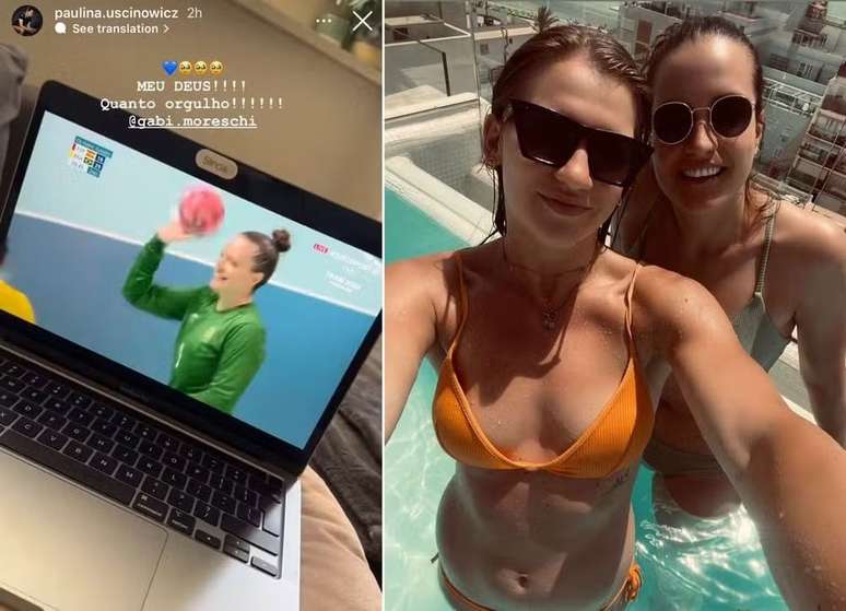 Gabriela Moreschi namora a também jogadora de handebol profissional Paulina Uścinowicz (Reprodução/Instagram)