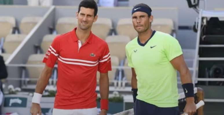 Nadal e Djokovic em Roland Garros em 2022 