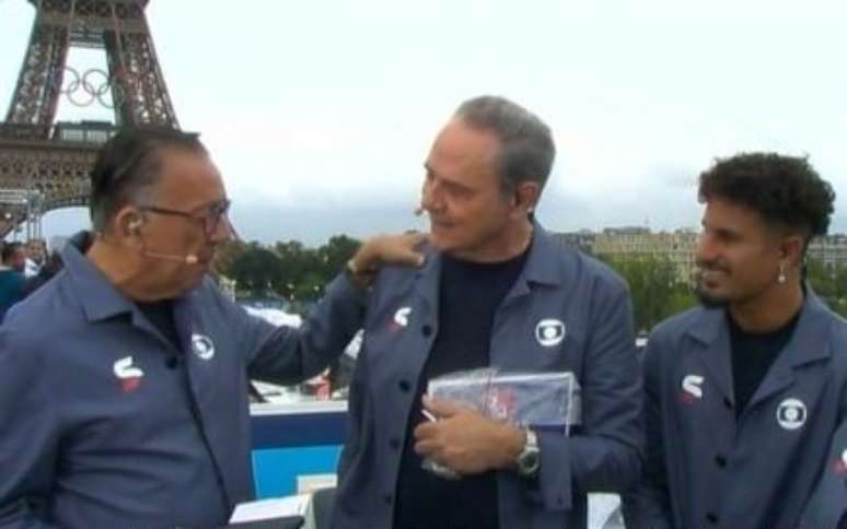 Galvão e Luis Roberto na Cerimônia de Abertura das Olimpíadas de Paris