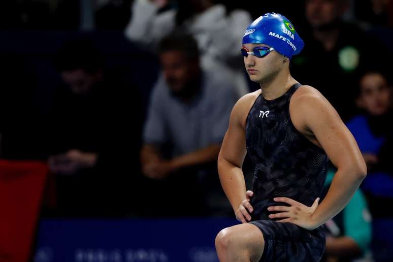 Maria Fernanda Costa antes da final dos 400m livre feminino nos Jogos Olímpicos de Paris-2024 (Sátiro Sodré/CBDA)