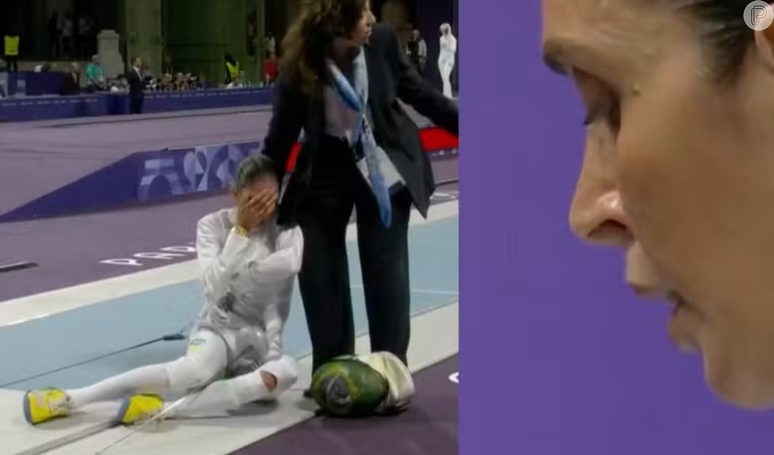 Olimpíadas 2024: após descobrir tumor, Nathalie Moellhausen passa mal e desmaia durante esgrima; liberada pra competir, atleta ganha apoio.