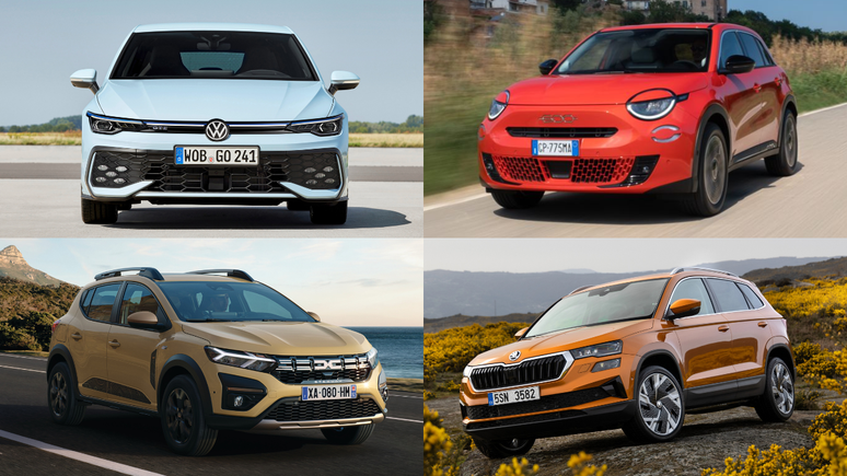 Volkswagen Golf, Fiat 600, Dacia Stepway e Skoda Karoq