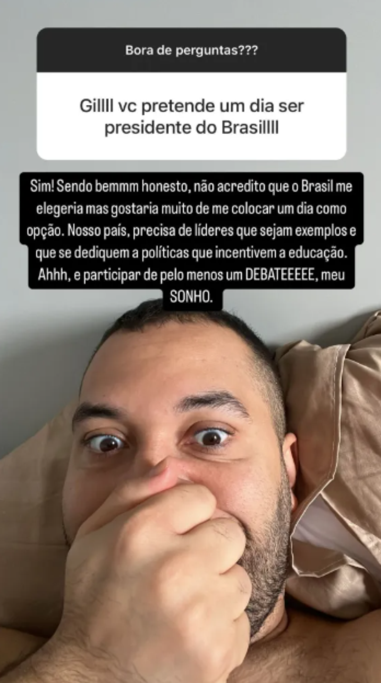 Gil respondeu pergunta no Instagram 