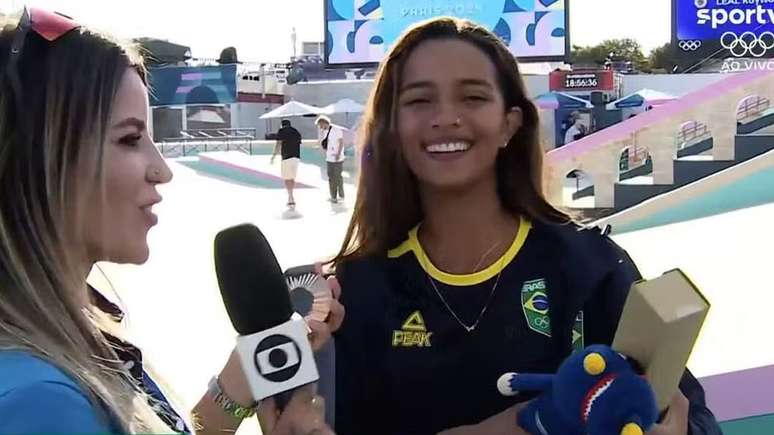 Rayssa Leal foi destaque na transmissão da emissora carioca 