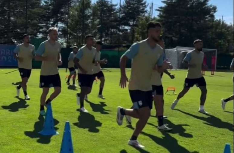 Jogadores da Argentina durante treinamento da equipe –