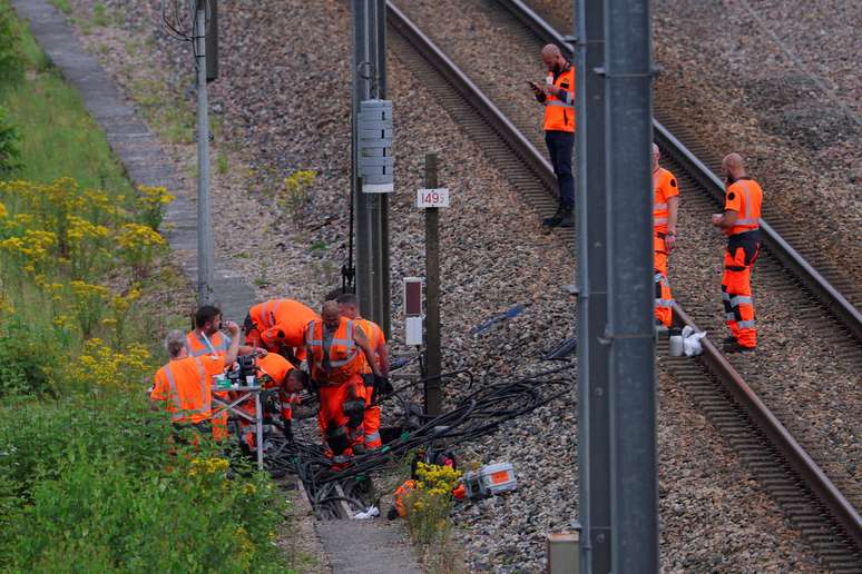 Rede ferroviária da França é alvo de sabotagem no dia de abertura dos Jogos 26/7/2024 