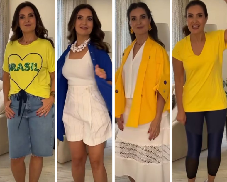 Os 4 looks da apresentadora (Fotos: Reprodução/Instagram)