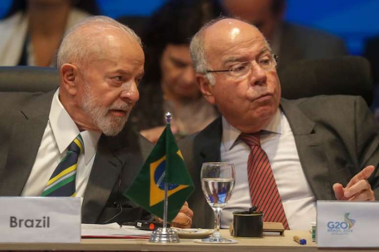 Luiz Inácio Lula da Silva e Mauro Vieira na Reunião da Força-Tarefa para a Aliança Global contra a Fome e a Pobreza