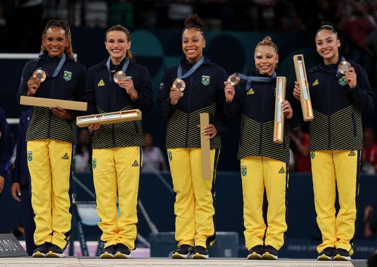 A equipe feminina conquistou a medalha de bronze na final por equipes da ginástica artística