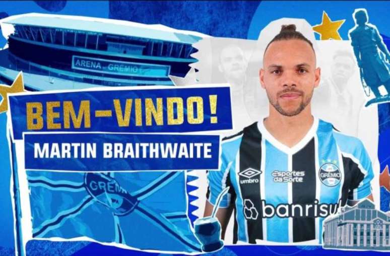 Braithwaite pelo Espanyol, sua última equipe, antes da chegada ao Grêmio –