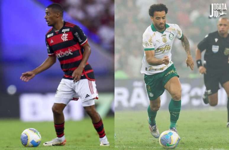 De La Cruz e Felipe Anderson chegaram nos clubes em 2024 – Fotos: Marcelo Cortes/CRF e Cezar Greco/Palmeiras