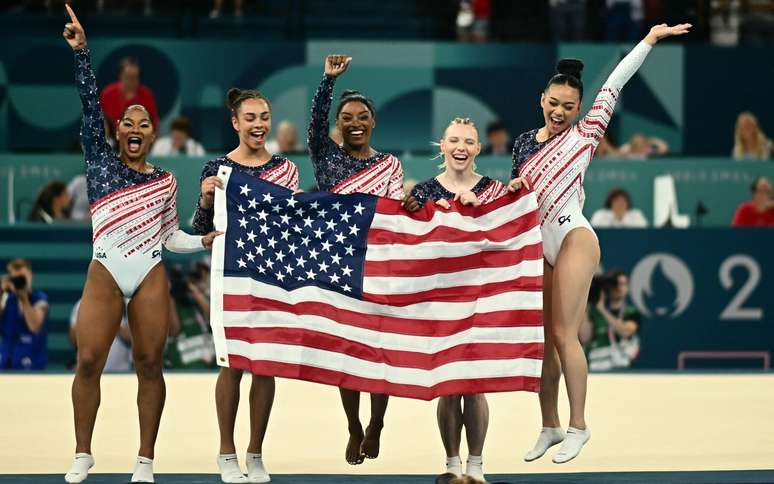 Os Estados Unidos venceram a ginástica por equipes