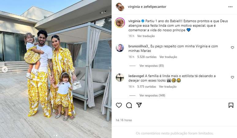 Virginia Fonseca e família usaram looks da Dolce & Gabbana 