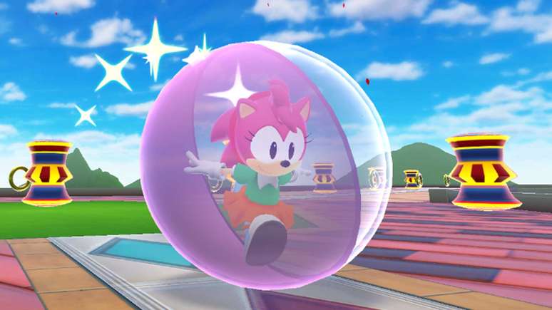 Amy é um dos novos personagens disponíveis em Super Monkey Ball Banana Rumble