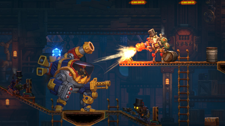 Robôs e cenários desenhados à mão e ricamente animados deixam SteamWorld Heist II ainda melhor