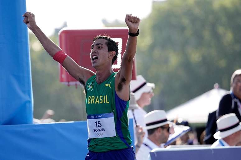 Caio Bonfim, na marcha atlética nos Jogos Olímpicos de Paris