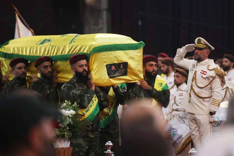 Funeral de Fuad Shukr na capital libanesa, Beirute