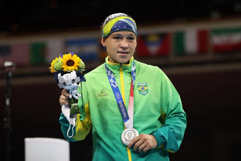 Beatriz Ferreira foi medalha de prata nas Olimpíadas de Tóquio, em 2020, e busca o ouro nos jogos de 2024